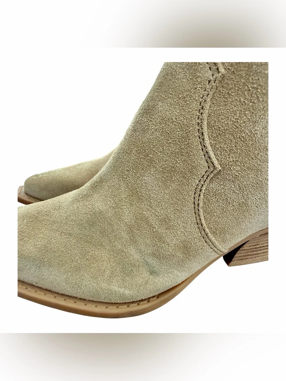 Dolce Vita Women's Regy Western Boot Beige Suede Over Western Boots